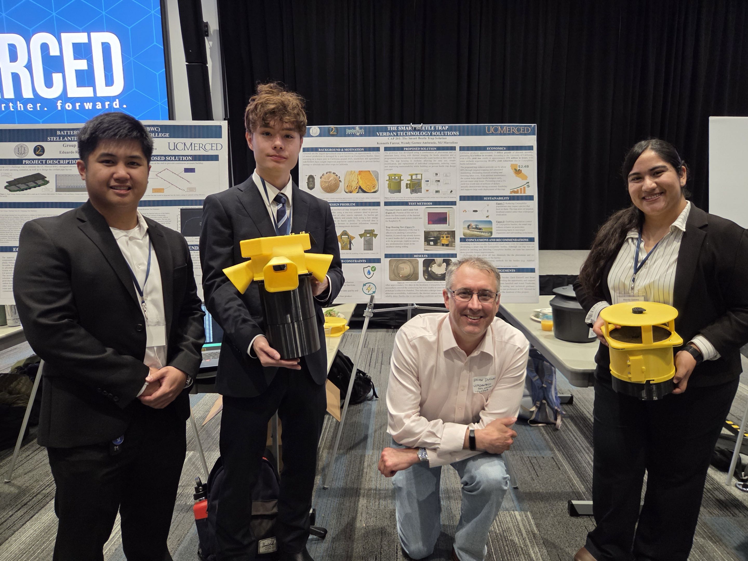 Capstone team presenting the prototype with the VerdanTech client
