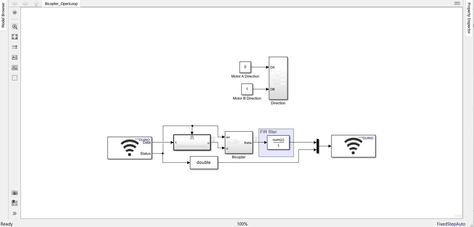 Bicopter MATLAB screenshot