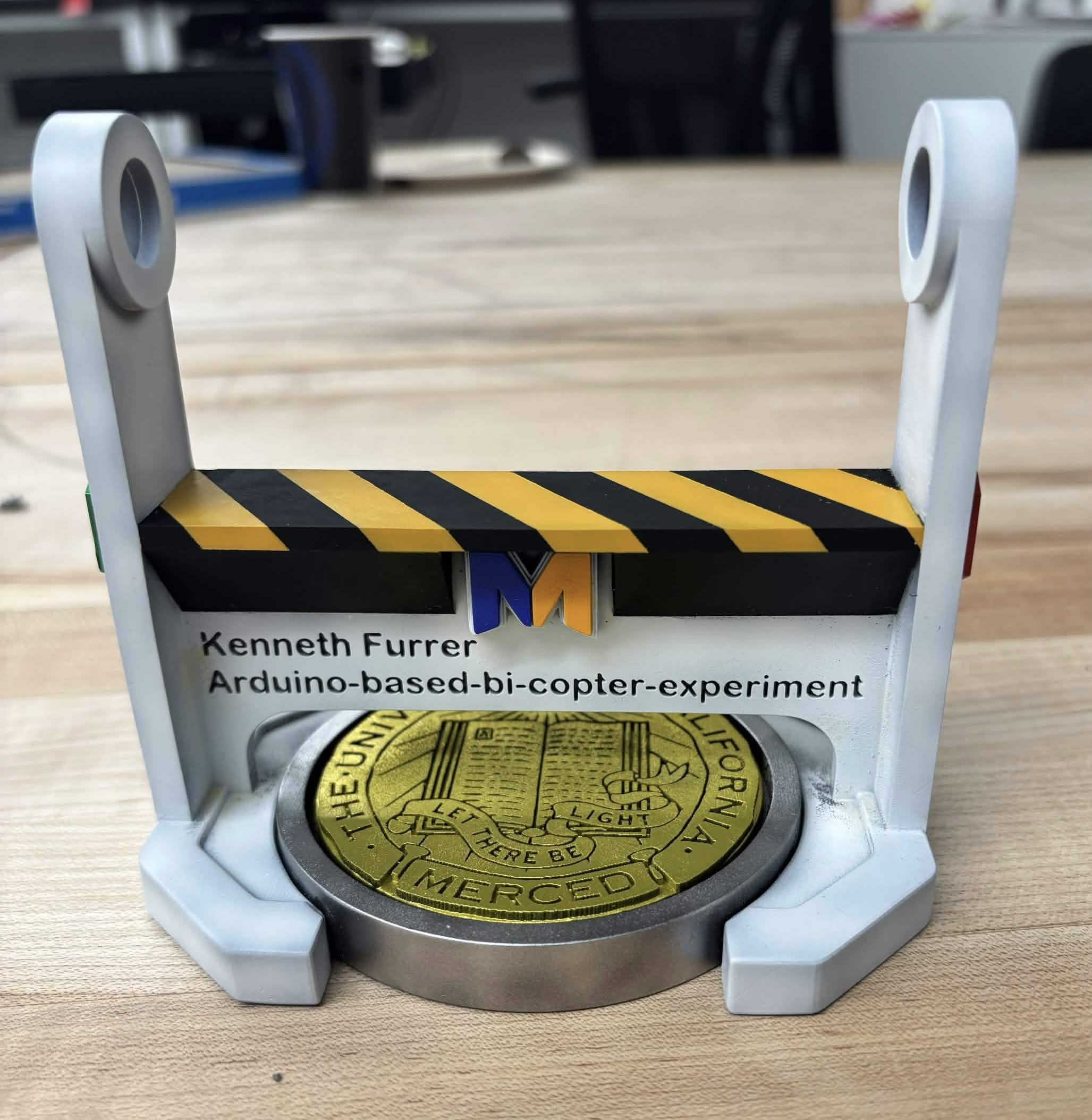 Painted bicopter stand