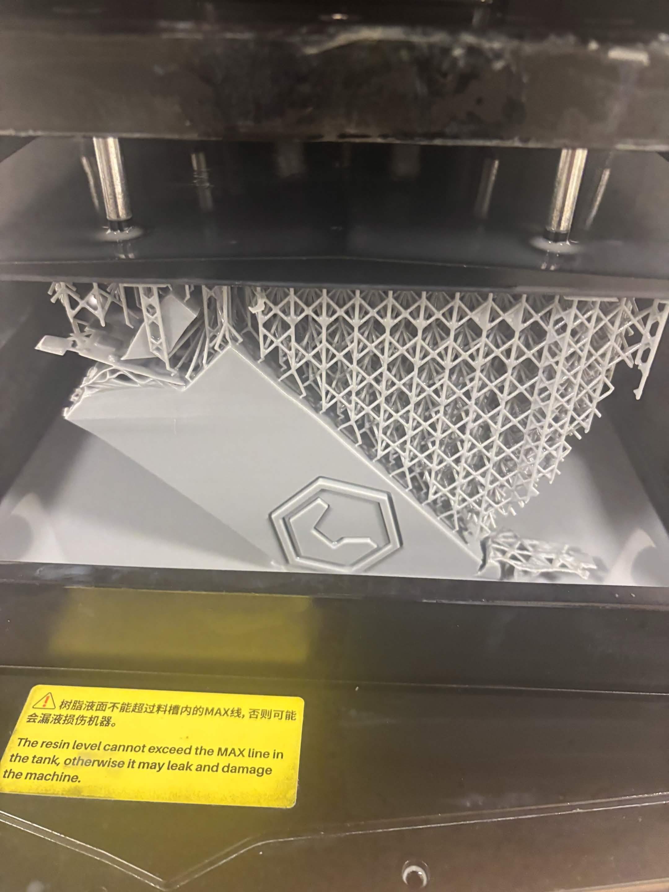 First failed resin print attempt for the pendulum enclosure