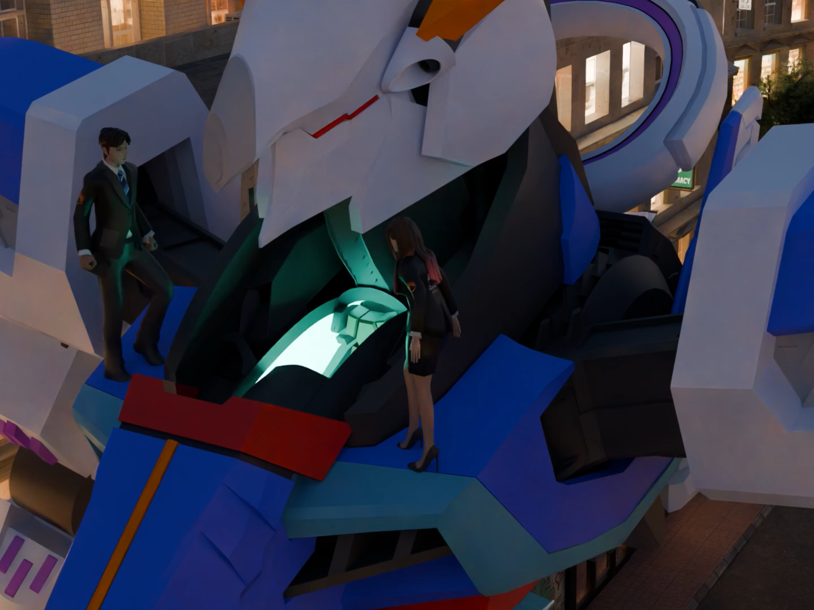 Boarding the Gundam